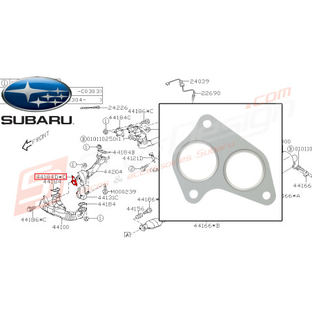Joint de up-pipe bas pour Subaru STI Spec-C 200347102