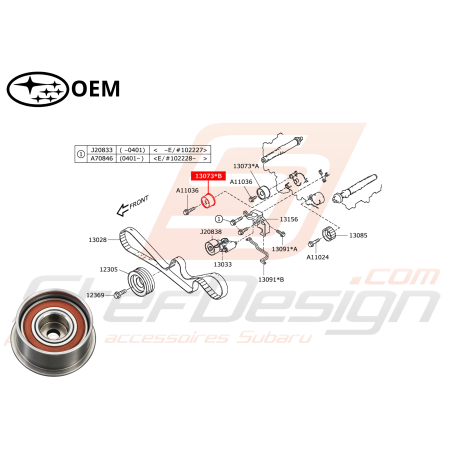Galet tendeur de courroie origine SUBARU LEGACY 2004 /FORESTER SF547103