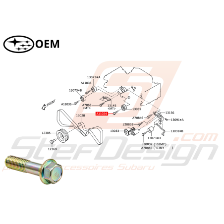 Vis galet crantée distribution Origine Subaru GT 93-00 WRX STI 01-19 Forester Turbo 97-02/05-0747116