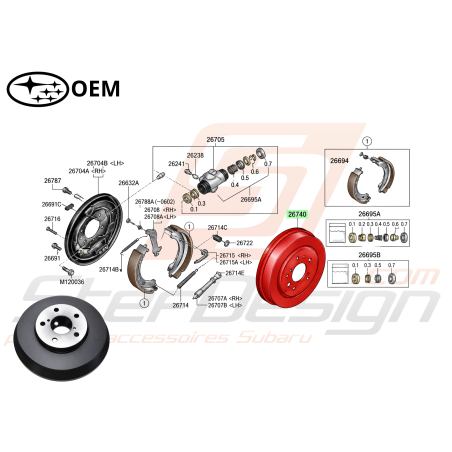 Tambour arrière Subaru Forester 200247127