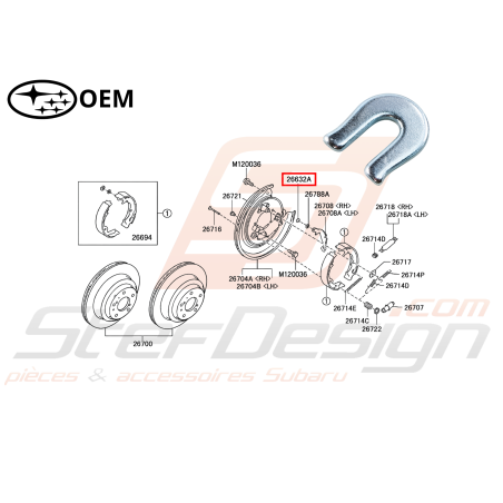 Retenue Frein Arrière Origine Subaru GT 93-00 WRX/STI 01-14 FORESTER 97-0747131