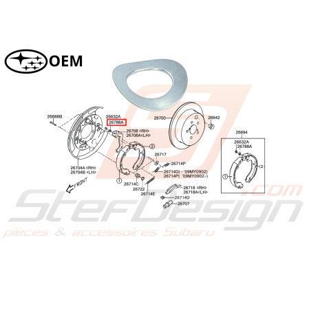 Rondelle frein arrière Origine Subaru Impreza GT 93-00 STI/WRX 01-14 FORESTER 97-02/05-0747134