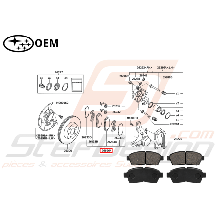 Jeu de plaquettes avant origine SUBARU FORESTER 199847139