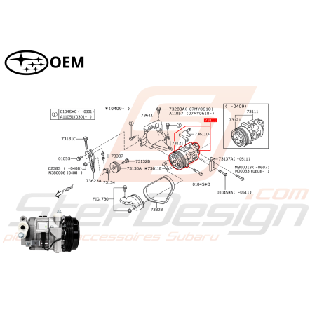 Compresseur de climatisation origine subaru Forester 01-0547147
