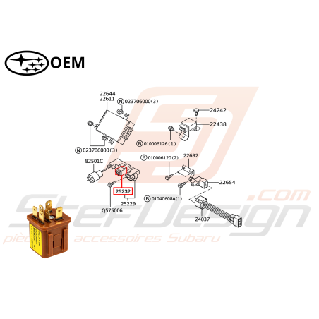 Relais moteur SUBARU GT 93-00 Forester Turbo 97-0247171