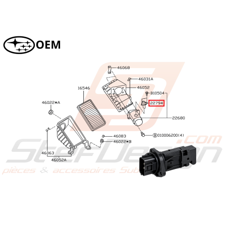 Débitmètre Origine Subaru impreza GT 99-00 FORESTER 97-02 547177
