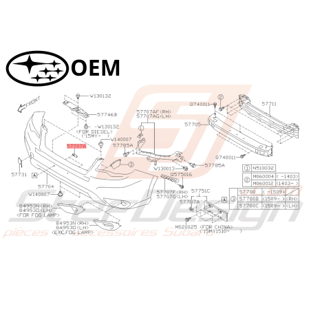 Support plaque immatriculation Origine Subaru Forester SJ 2013 - 201547252