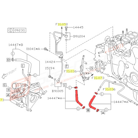 Durite de turbocompresseur pour Subaru Legacy 2.0l TD 200847256