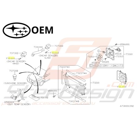 Ensemble condensateur Climatisation Origine Subaru FORESTER SJ 2013 - 201547279