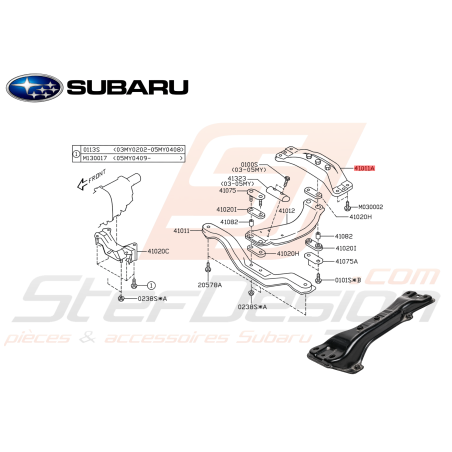 Traverse Arrière Origine Subaru FORESTER Turbo 2005-200747299