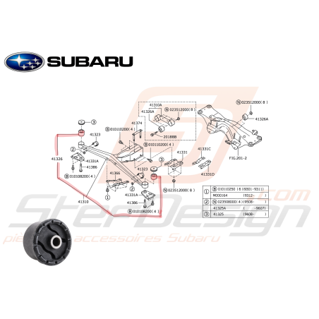 Silent Bloc Support pont Origine Subaru GT 96-00 FORESTER 05-0747302
