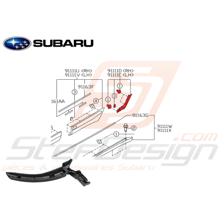 Garniture aile arrière pour subaru forester SG5 2.0lX 200747329
