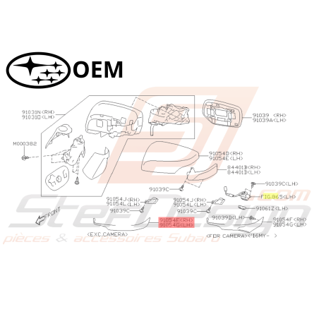 Dessous de rétrovisseur Origine Subaru STI 2014 - 201547426