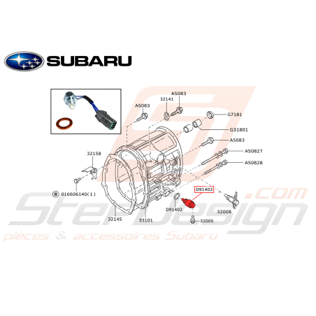 Capteur de Marche Arrière Origine Subaru WRX 07/04-10 FORESTER 97-0747429