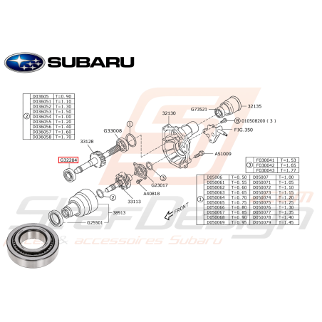 Roulement de boite 5 vitesses GT 2000 WRX 01-10 FORESTER 05-0747430