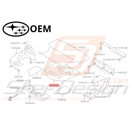 Plancher de Coffre Origine Subaru STI 2013 - 201547435
