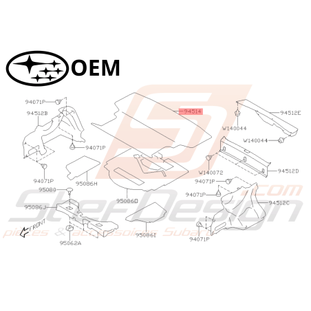 Tapis de coffre Origine Subaru STI 2014 - 201547438