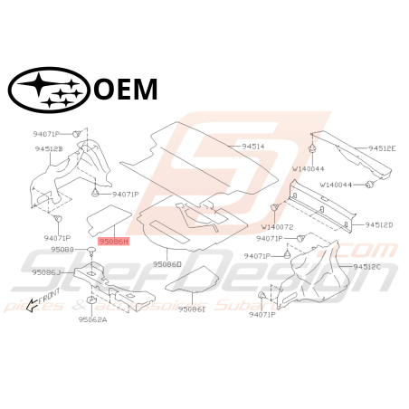 Plancher de coffre Origine Subaru STI 2014 - 201547442