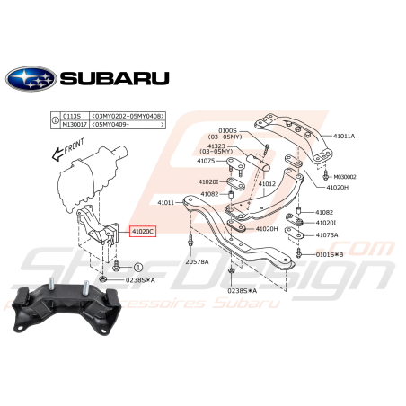 Support de boite Subaru WRX 08-11 FORESTER 05-0747445