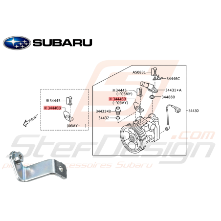 Support Pompe Origine Subaru FORESTER Turbo 2005-200747453
