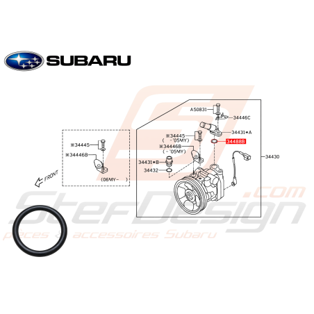 Joint torique connecteur/pompe de direction assistée Subaru FORESTER 05-0747454