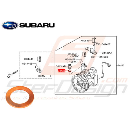 Joint Pompe Direction Assistée Origine Subaru FORESTER 2005-200747456