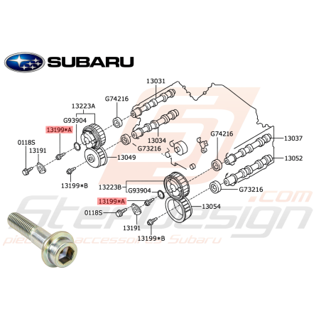 Vis de poulie AAC avec came variable Origine Subaru FORESTER 05-07 WRX 06-10 STI 01-1947461