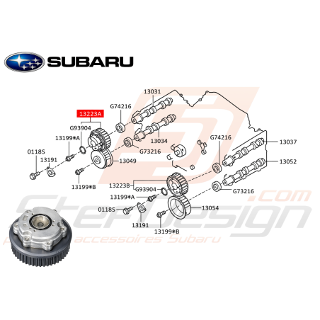 Poulie AAC admission droite Origine Subaru STI 01-19 WRX 06-10 FORESTER 05-0747462