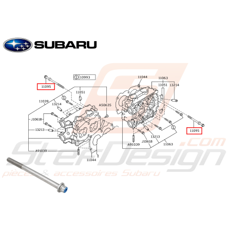 Goujon de Culasse Origine Subaru GT 93 - 00 et WRX/STI 01 - 10 FORESTER 05 - 0747465