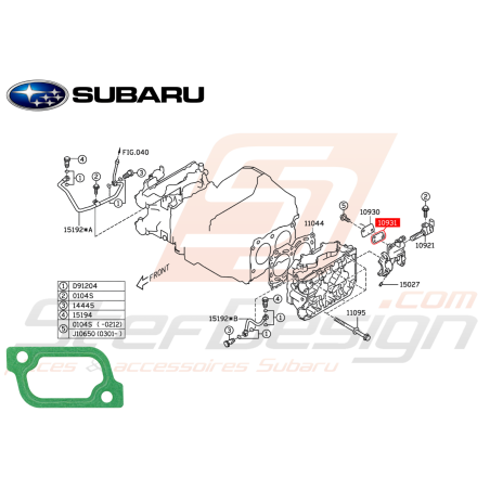 Joint de retour d'huile cam variable WRX 06-11 STI 01-19 FORESTER 05-0747474