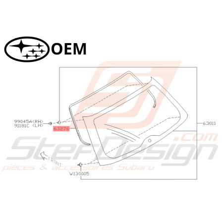 Garniture Lunette Arrière Origine Subaru WRX 2001 - 200747499