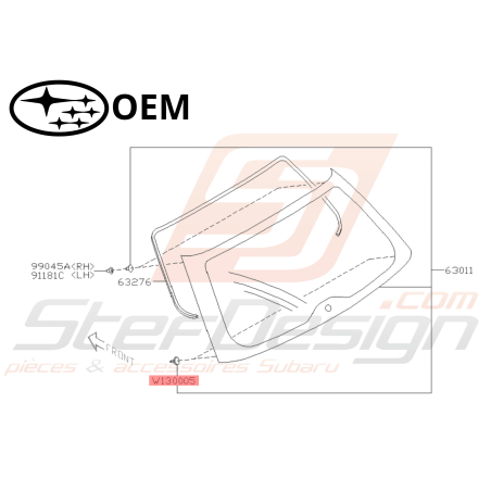 Agrafe lunette Arrière origine Subaru WRX 2001 - 200747502