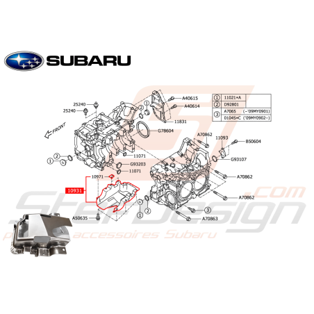 Tôle anti-déjaugeage Origine Subaru 2.5L WRX 06-10 STI 06-19 FORESTER 05-0747510