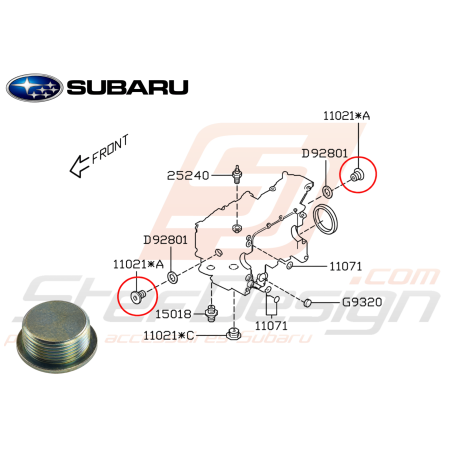 Bouchon d'accès axe piston SUBARU GT WRX STI FORESTER XV47525