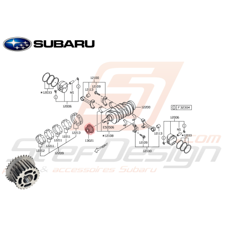 Poulie Crantée de Vilebrequin Origine Subaru WRX 01-16 STI 01-19 FORESTER 05-0747528