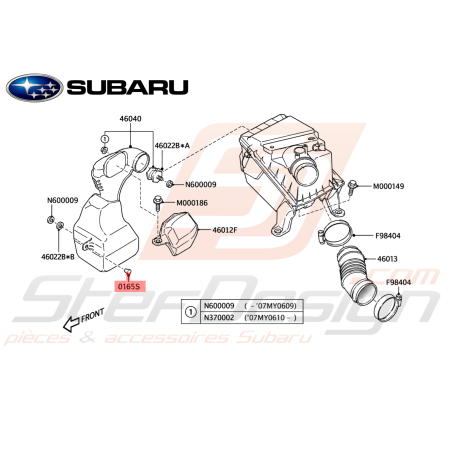 Boulon conduit D'air Origine Subaru Forester Turbo 2005 - 200747555