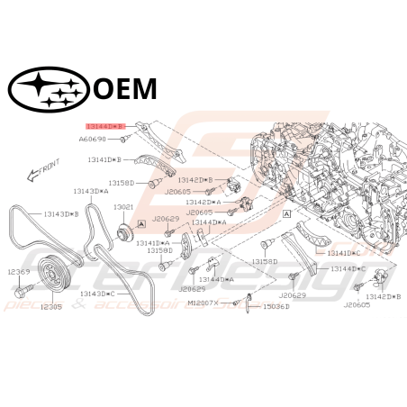 Guide chaine de distribution côté gauche et droit Origine Subaru FORESTER Diesel 2014-201547563