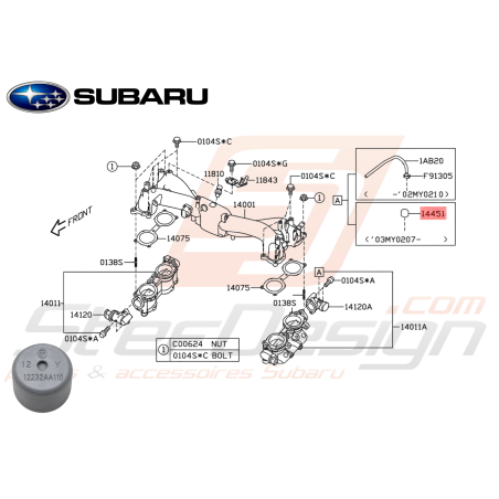 Filtre Origine Subaru WRX STI 07/02-07 FORESTER Turbo 05-0747588