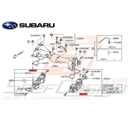 Ensemble Boulon et Rondelle Origine Subaru FORESTER Turbo 05-0747589