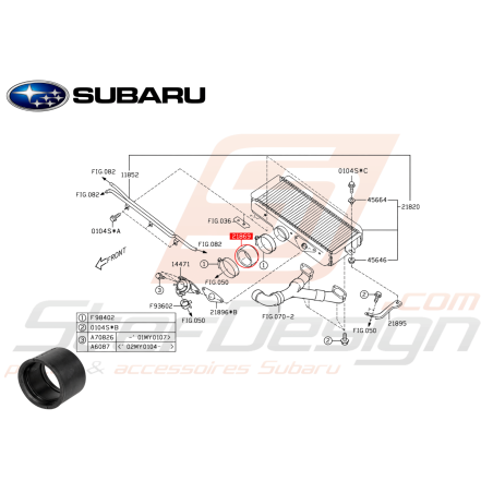 Manchon Échangeur / Papillon Origine Subaru WRX 06-07 FORESTER 05-0747613