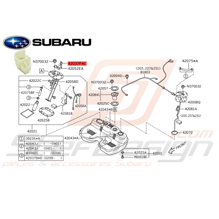 Attache de Puit de Jauge Origine Subaru WRX STI 01-07 FORESTER 05-0747619
