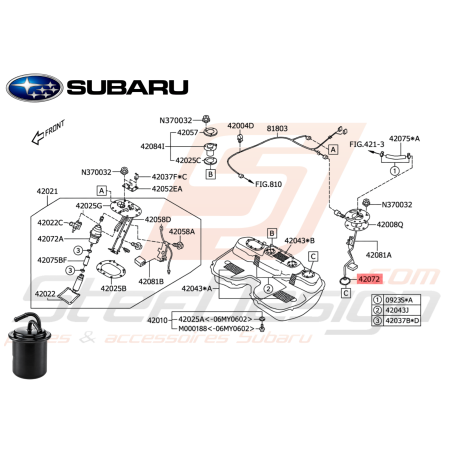 Filtre réservoir a carburant Origine Subaru FORESTER 2005-200747627