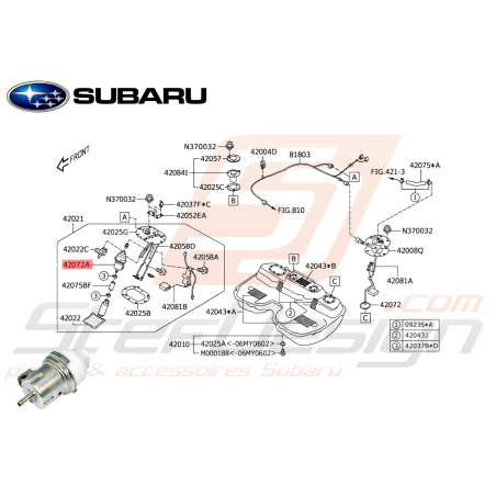 Filtre à essence Origine SUBARU WRX 06-07 FORESTER 05-0747628