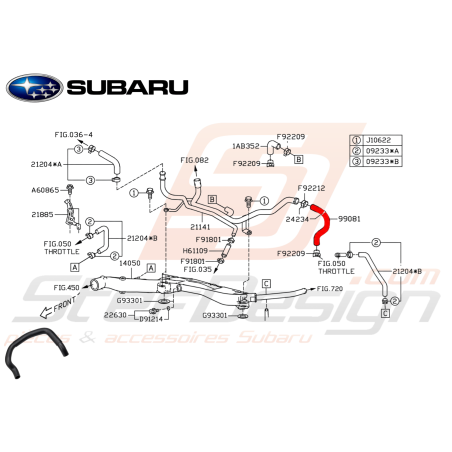 Durite dépression d'eau Origine Subaru WRX 06-07 STI 06-14 FORESTER 05-0747631