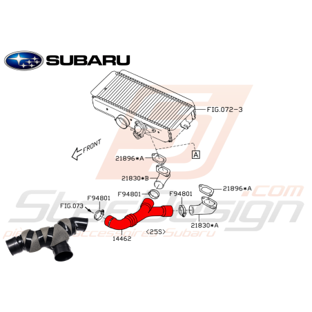 Conduit d'air échangeur Origine Subaru WRX 06-07 FORESTER 05-0747633