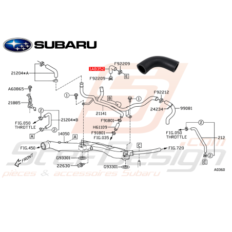 Coude reniflard origine Subaru WRX 06-07 STI 03-14 FORESTER 05-0747640