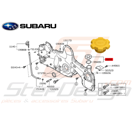 Bouchon remplissage d'huile subaru GT 93-00 WRX/STI 01/04/03-19 FORESTER 05-1247657