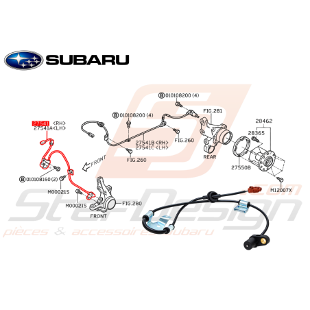 Capteur ABS avant SUBARU FORESTER 2006 EJ20447677