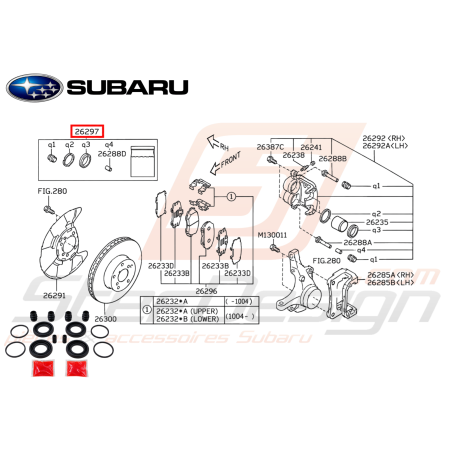 Kit réparation d'étriers avant 2 pistons Origine Subaru WRX 08-11/ BRZ FORESTER 05-0747686