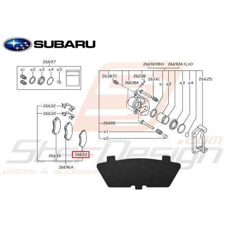 Tole plaquettes arrière GT 99-00 FORESTER Turbo 05-0747690